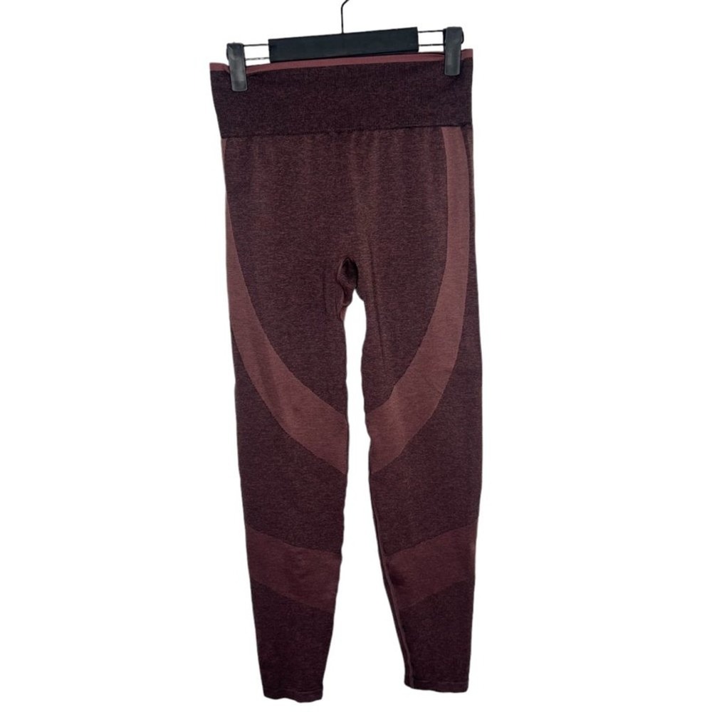 Victoria's Secret Pink Seamless Workout Leggings Burgundy Marl Size M